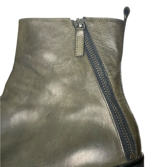 Homers Artesian Green Leather Chelsea Dual Zipper Ankle Boots Size 40/US 9 - Picture 5 of 9